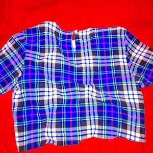 Vintage Checkers and Plaid Crop Top